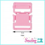 BUTTON - BUCKLE-SQUARE-PLASTIC-30MM(BROWN, LIGHT BLUE, PINK, RED, WHITE & YELLOW)